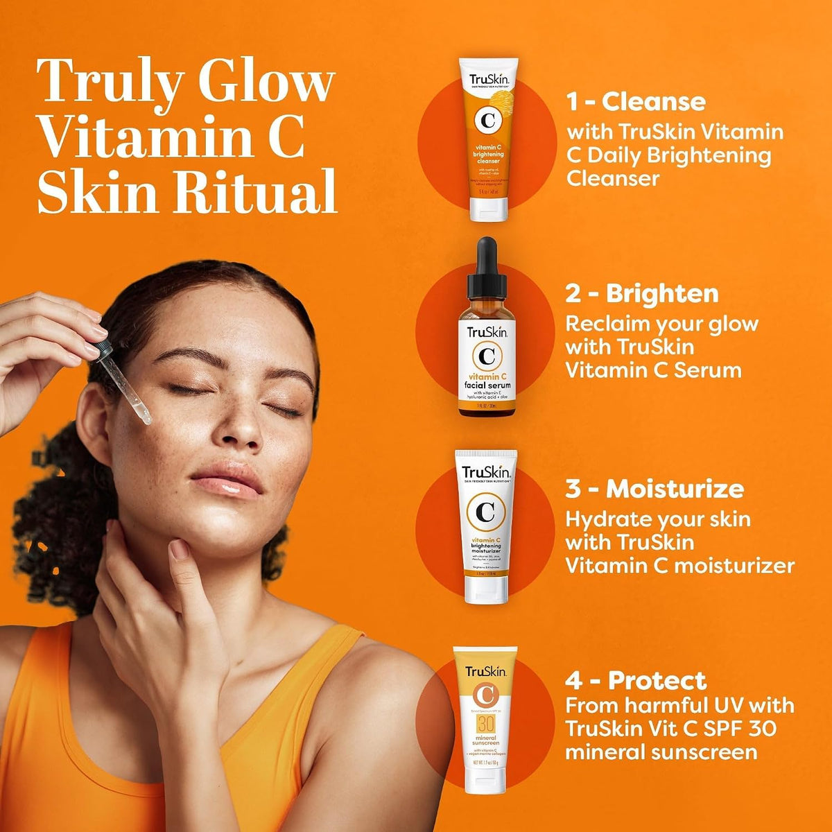 TruSkin Brightening Vitamin C Serum for Face with Hyaluronic Acid, Size: 2 Fl Oz (Pack of 1)