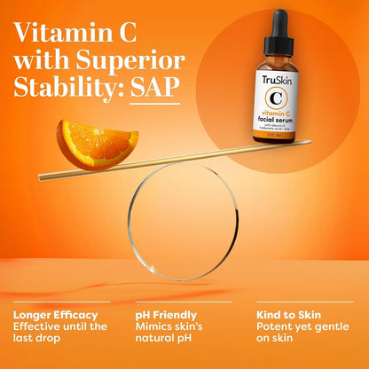 TruSkin Brightening Vitamin C Serum for Face with Hyaluronic Acid, Size: 2 Fl Oz (Pack of 1)