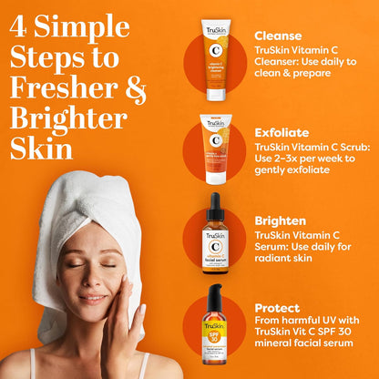 TruSkin Vitamin C Face Scrub &amp; Face Exfoliator - Brightening Facial Scrub with Bora Bora White Sand &amp; Yuzu Lemon..