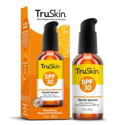 TruSkin Sunscreen Serum for Face - SPF 30 Universal Tinted Mineral Sunscreen Face Serum with Zinc Oxide..