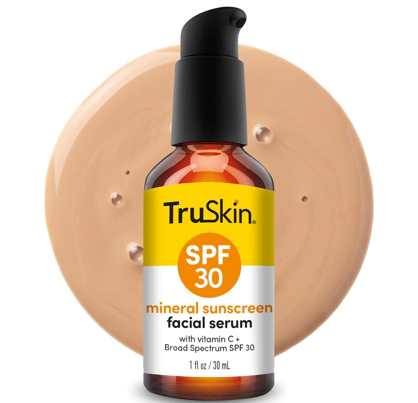 TruSkin Sunscreen Serum for Face - SPF 30 Universal Tinted Mineral Sunscreen Face Serum with Zinc Oxide..