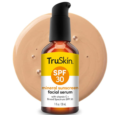 TruSkin Sunscreen Serum for Face - SPF 30 Universal Tinted Mineral Sunscreen Face Serum with Zinc Oxide..