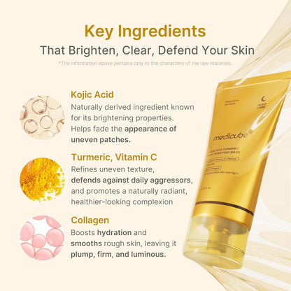 medicube Wrapping Mask Kojic Acid, Turmeric, Vitamin C Overnight Peel Off Facial Mask..