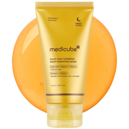 medicube Wrapping Mask Kojic Acid, Turmeric, Vitamin C Overnight Peel Off Facial Mask..