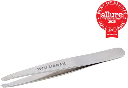 Tweezerman Stainless Steel Slant Tweezer for Eyebrows Silver