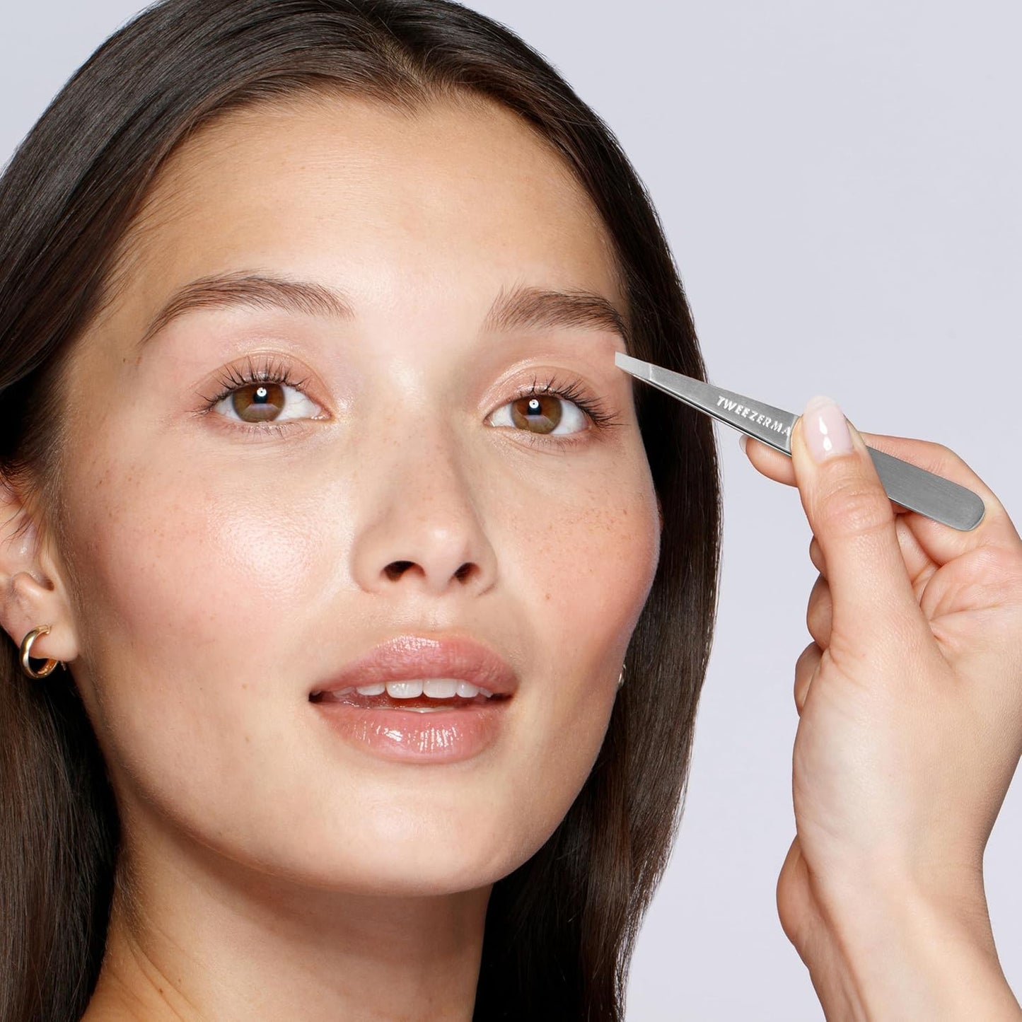Tweezerman Stainless Steel Slant Tweezer for Eyebrows Silver