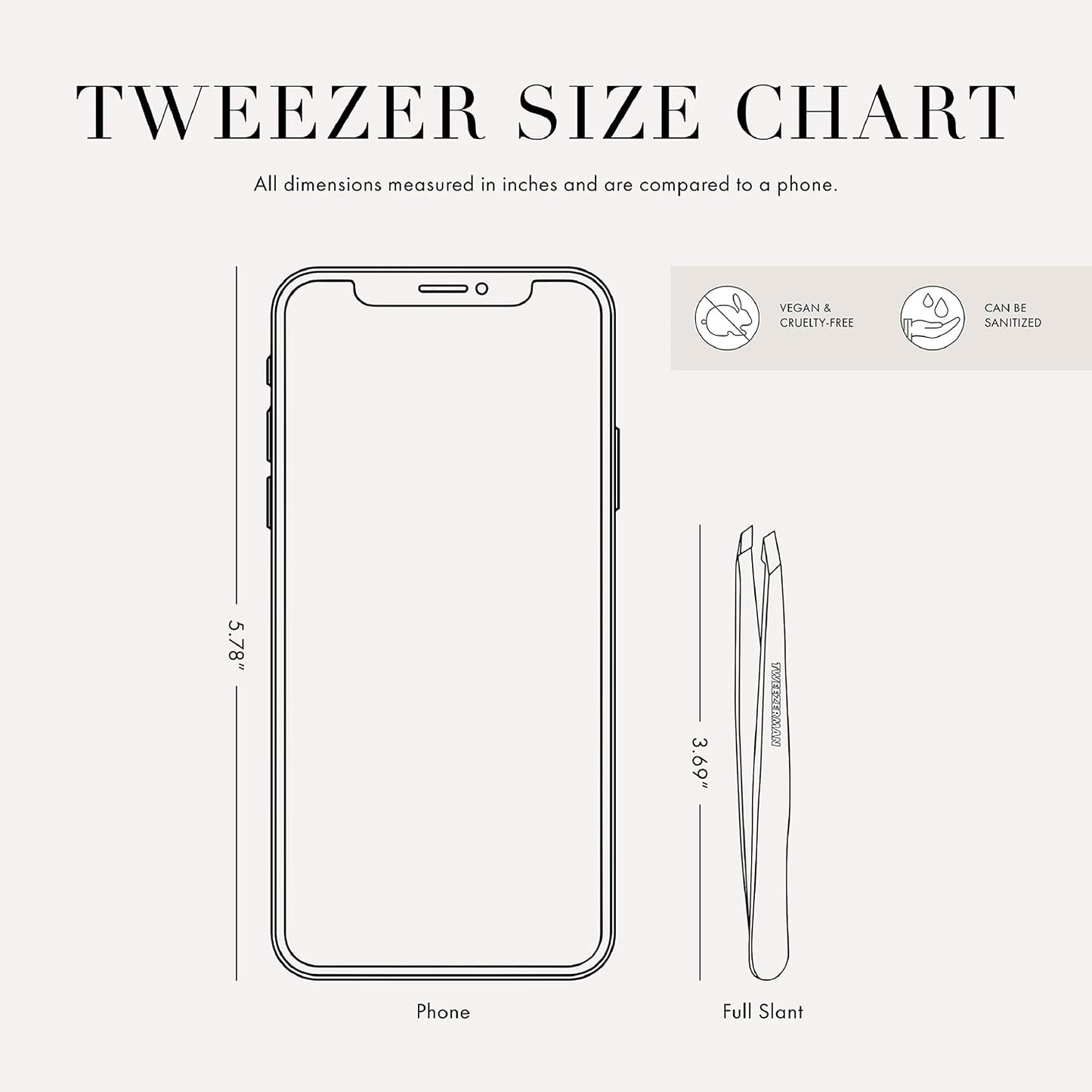 Tweezerman Stainless Steel Slant Tweezer for Eyebrows Silver