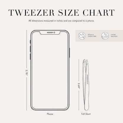 Tweezerman Stainless Steel Slant Tweezer for Eyebrows Silver