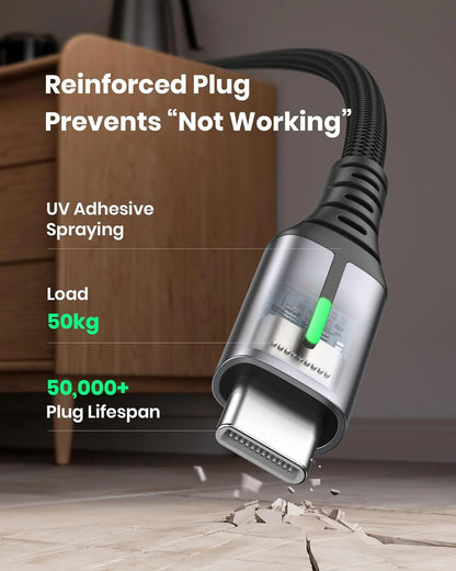 INIU USB C Cable, [3 Pack 1.6/6.6/6.6ft ] 3.1A QC3.0 Type C Charger Fast Charging
