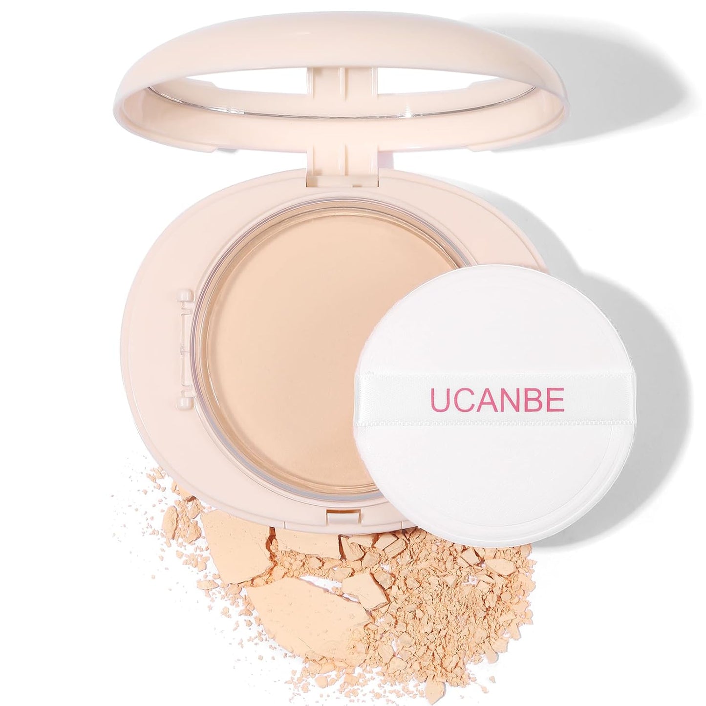 UCANBE 2-in-1 Pressed Face Powder & Foundation Makeup, Matte Oil Control Flawless Setting Powder..