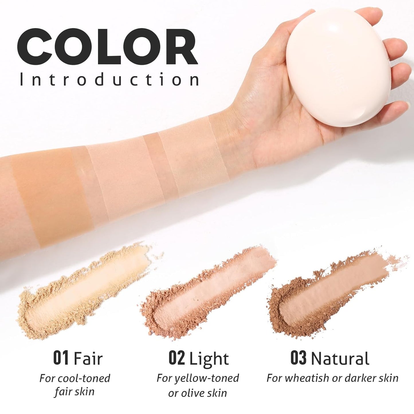 UCANBE 2-in-1 Pressed Face Powder & Foundation Makeup, Matte Oil Control Flawless Setting Powder..
