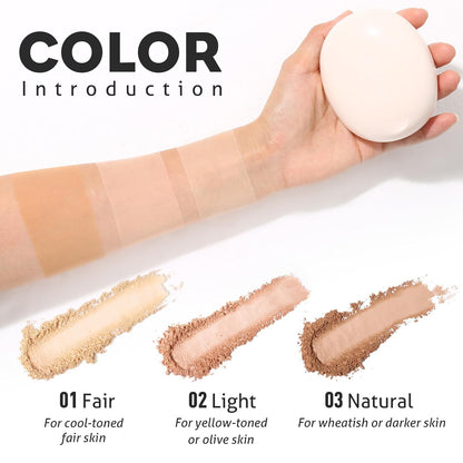 UCANBE 2-in-1 Pressed Face Powder & Foundation Makeup, Matte Oil Control Flawless Setting Powder..