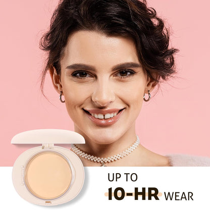 UCANBE 2-in-1 Pressed Face Powder & Foundation Makeup, Matte Oil Control Flawless Setting Powder..