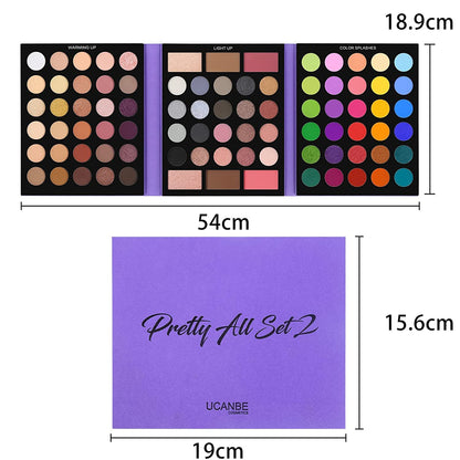 UCANBE 86 Colors Nude Eyeshadow Palette with 15pcs Makeup Brushes Set,Color - Pretty All Set 2..