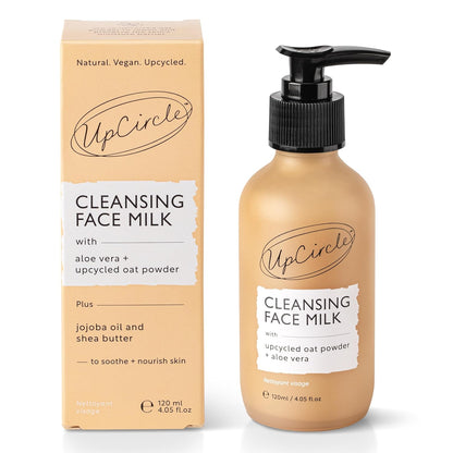 UPCIRCLE Cleansing Face Milk with Aloe Vera + Oat Powder 4.05oz - Cleansing, Repairing + Nourishing Skin - Vegan + Cruelty-Free