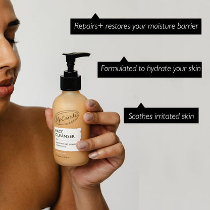 UPCIRCLE Cleansing Face Milk with Aloe Vera + Oat Powder 4.05oz - Cleansing, Repairing + Nourishing Skin - Vegan + Cruelty-Free