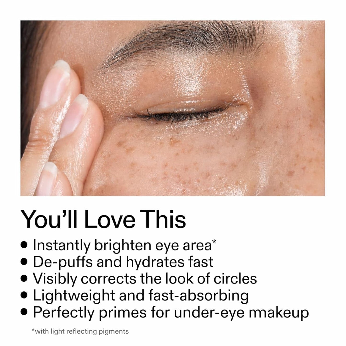 Under Eye Brightener Roller - Caffeine &amp; Retinol Eye Serum for Dark Circles, Puffiness & Fine Lines, Travel Essential Vegan Skincare..