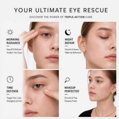 Under Eye Brightener Roller - Caffeine &amp; Retinol Eye Serum for Dark Circles, Puffiness & Fine Lines, Travel Essential Vegan Skincare..