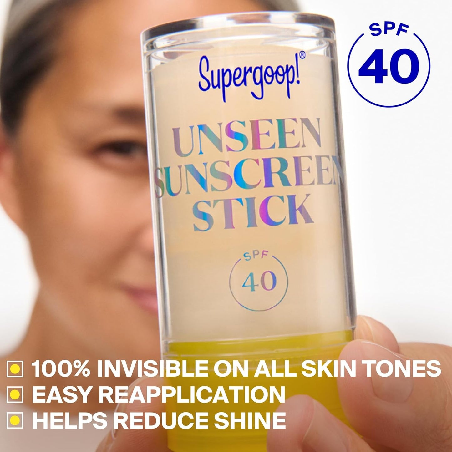 Supergoop! Unseen Sunscreen Stick - SPF 40 - Clear & Invisible Sun Protection - For All Skin Types