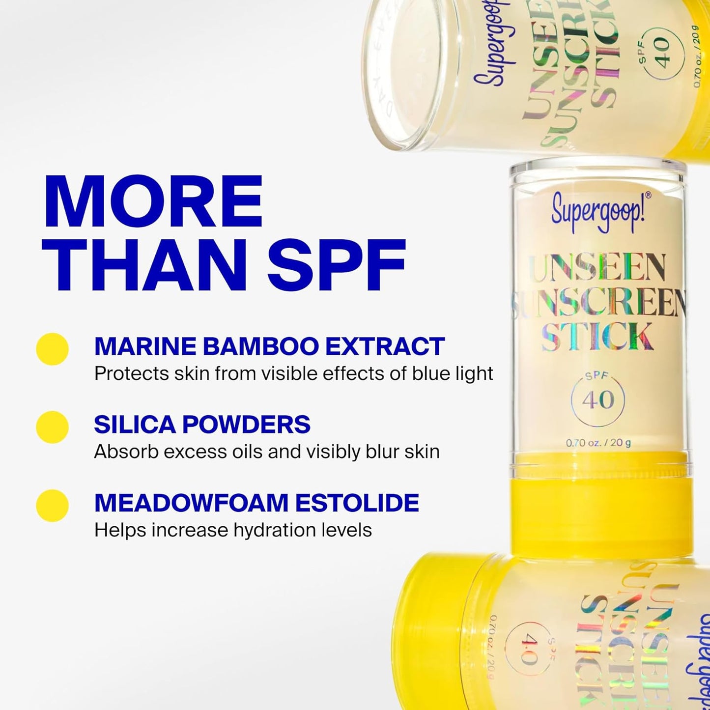 Supergoop! Unseen Sunscreen Stick - SPF 40 - Clear & Invisible Sun Protection - For All Skin Types