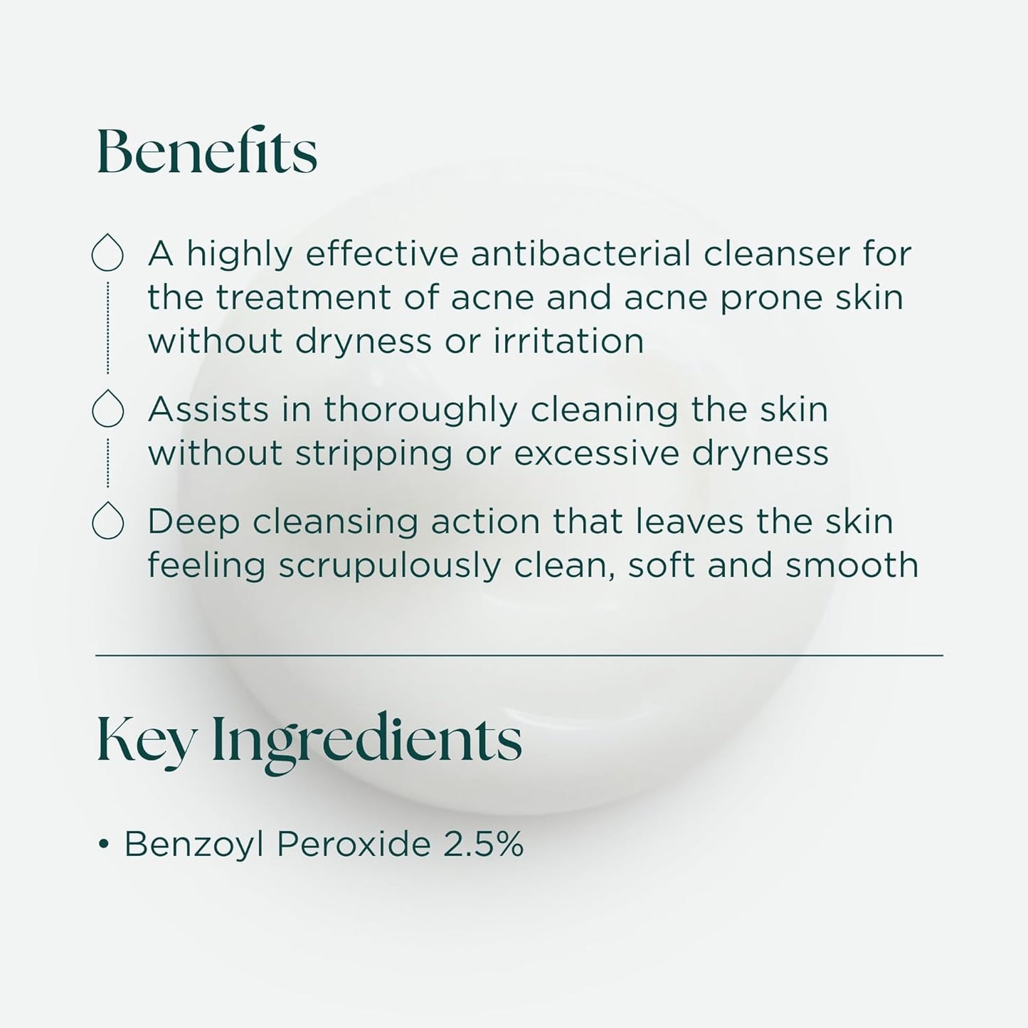 Marini SkinSolutions Benzoyl Peroxide Acne Treatment Wash 2.5% - Potent Antibacterial Face Cleanser for Oily & Acne-Prone Skin..