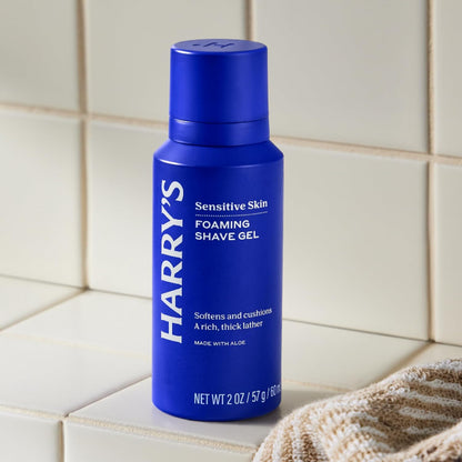 Harry's Original Shaving Kit for Men - Razor Handle, 5 Razor Blade Refills, Foaming Shave Gel, and Travel Blade Cover..