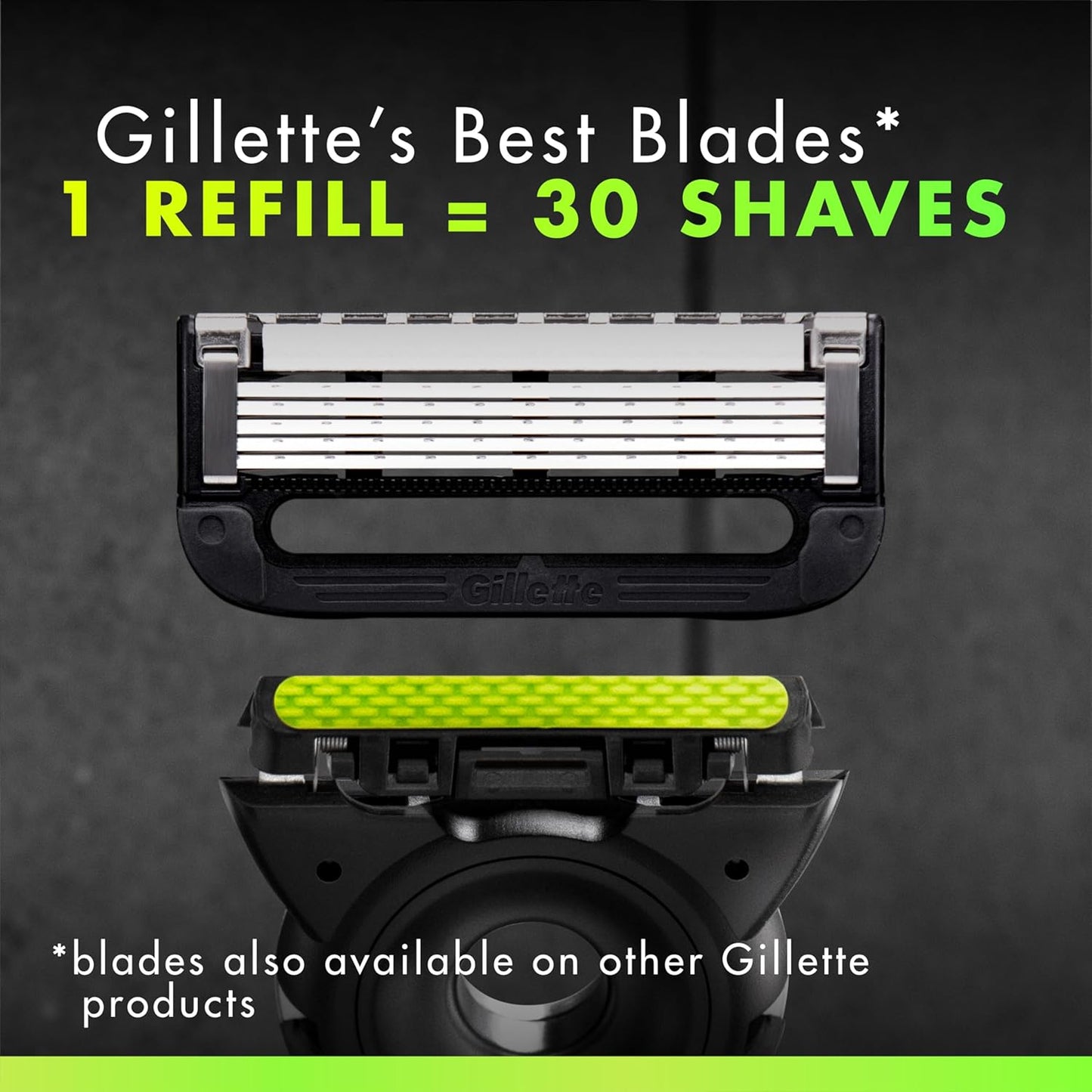 Gillette Labs Men's Razor Set, 1 Shower Hook, 1 Handle, 2 Blade Refills, Silver and Black