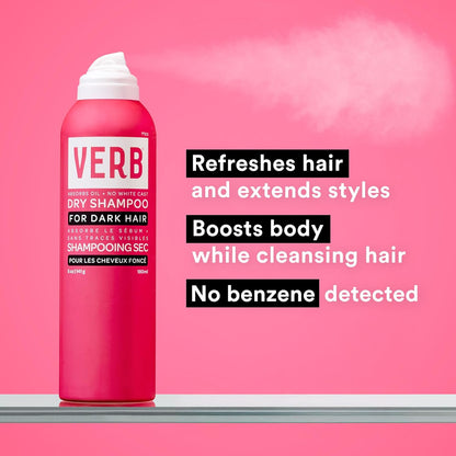 VERB Dry Shampoo Dark | Oil Absorbing + Root Refresh for Brunettes
