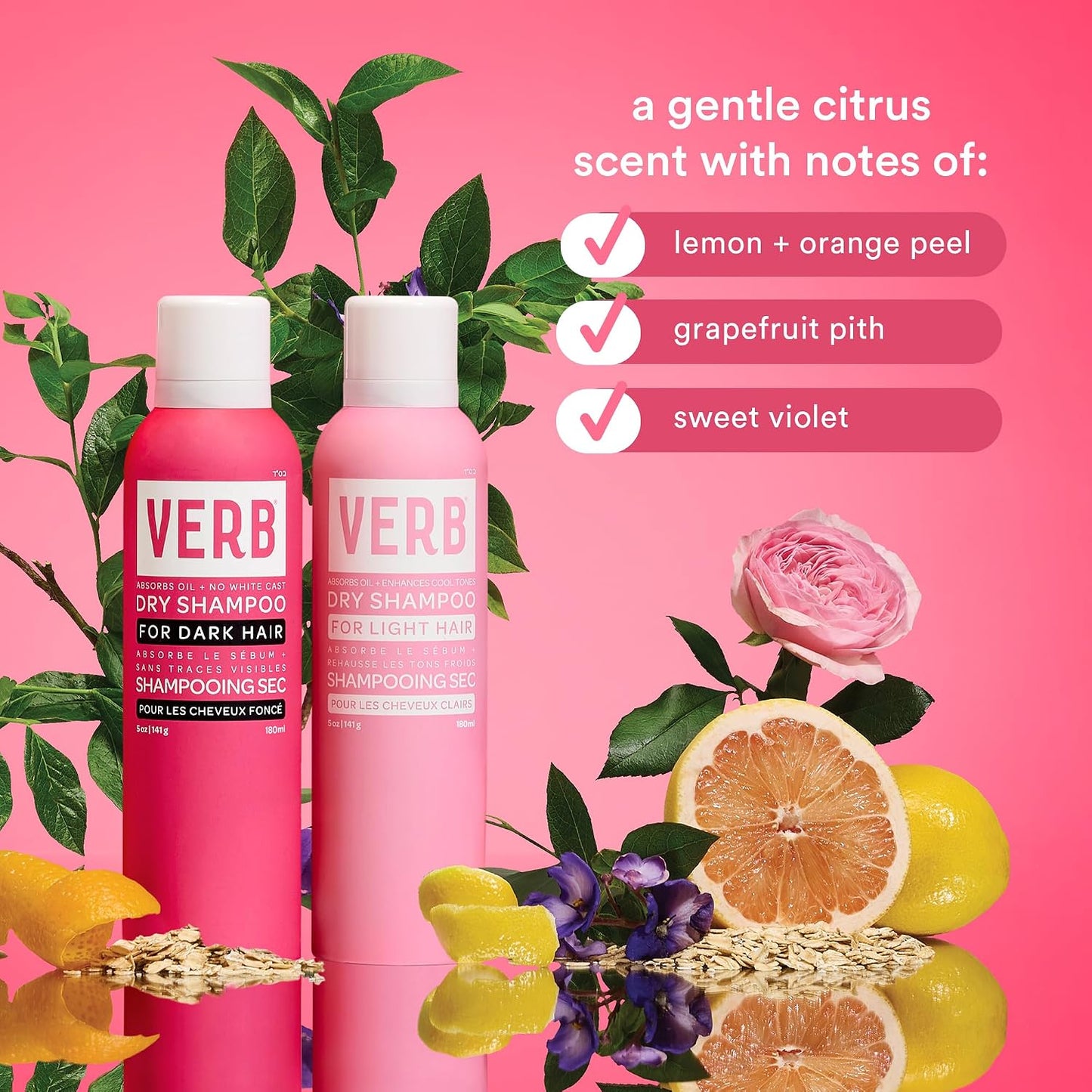 VERB Dry Shampoo Dark | Oil Absorbing + Root Refresh for Brunettes