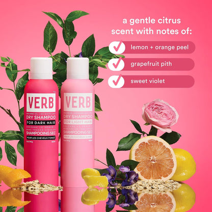 VERB Dry Shampoo Dark | Oil Absorbing + Root Refresh for Brunettes