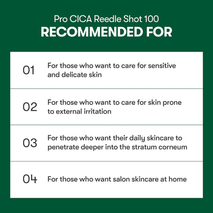 VT COSMETICS Pro Cica Reedle Shot 100 Serum with Centella Asiatica Extract, Cica Exosome & Spicule Microneedling Formula..