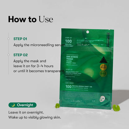 VT COSMETICS Pro Cica Reedle Shot 100 2-Step Hydrogel Mask(34.5gx4ea), Intensive Calming, Exosome Centella Asiatica..