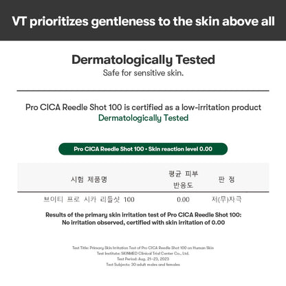 VT COSMETICS Pro Cica Reedle Shot 100 Serum with Centella Asiatica Extract, Cica Exosome & Spicule Microneedling Formula..