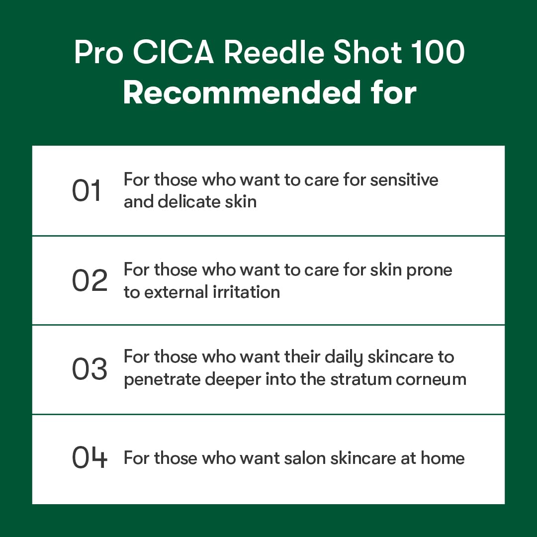 VT COSMETICS Pro Cica Reedle Shot 100 Serum with Centella Asiatica Extract, Cica Exosome & Spicule Microneedling Formula..