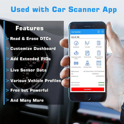 Veepeak Mini Bluetooth OBD II Scanner for Android ONLY, Auto Check Engine Light Code Reader Car Diagnostic Scan Tool
