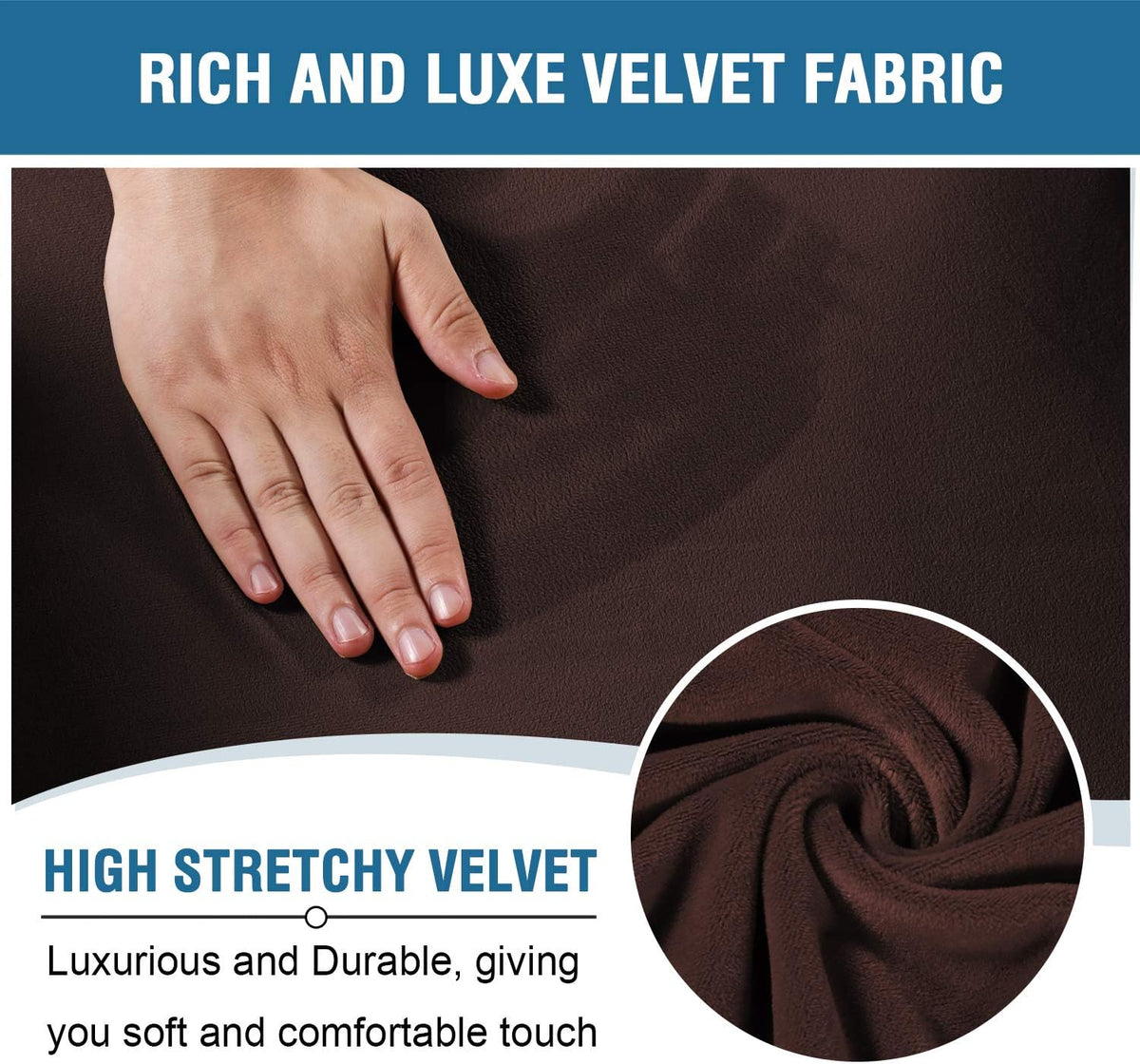 H.VERSAILTEX Velvet Stretch Recliner Couch Covers 6-Pieces Recliner Loveseat Covers for 2 Cushion Couch Recliner Sofa..