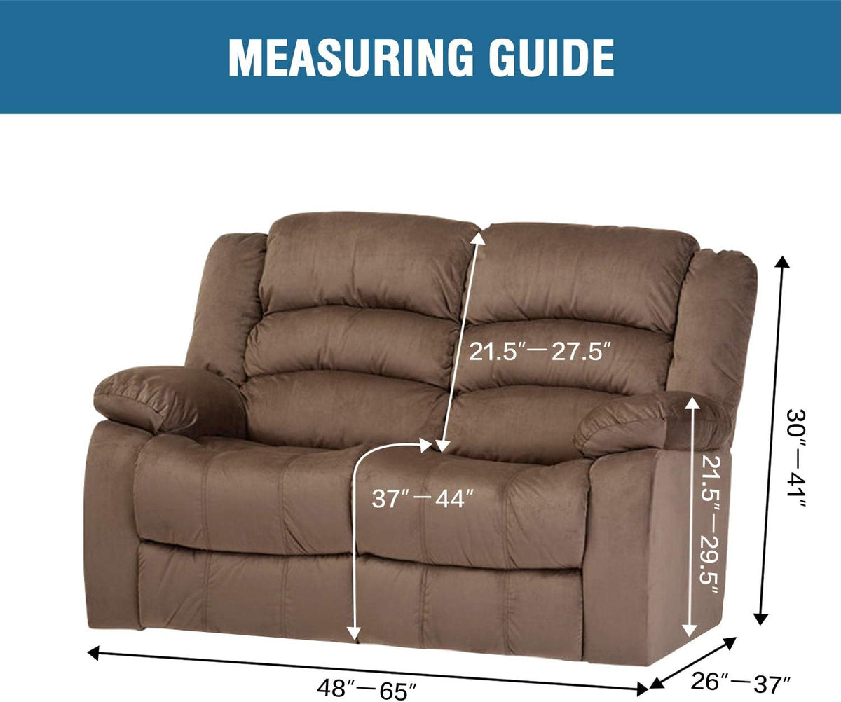 H.VERSAILTEX Velvet Stretch Recliner Couch Covers 6-Pieces Recliner Loveseat Covers for 2 Cushion Couch Recliner Sofa..