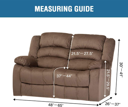 H.VERSAILTEX Velvet Stretch Recliner Couch Covers 6-Pieces Recliner Loveseat Covers for 2 Cushion Couch Recliner Sofa..