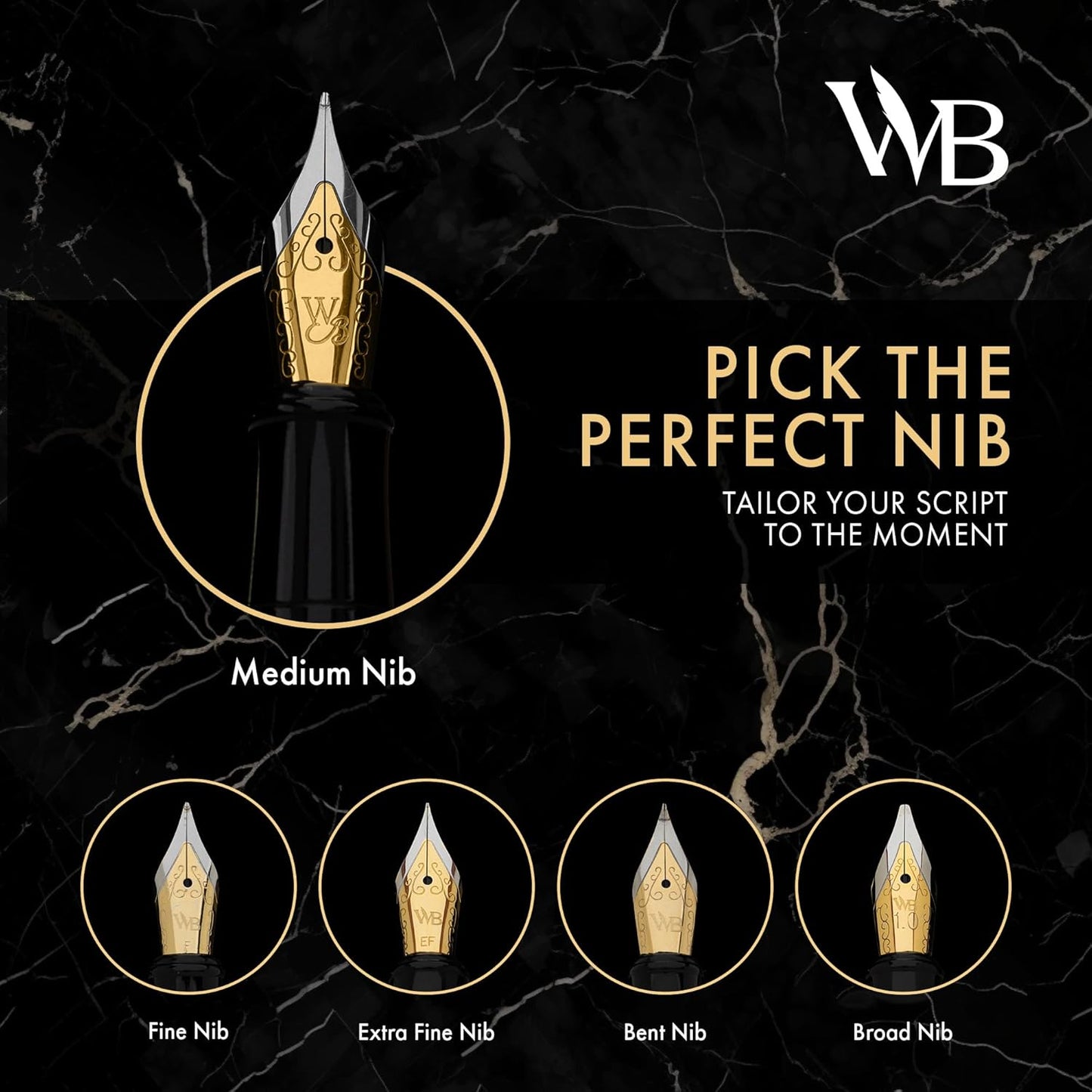 Wordsworth & Black Fountain Pen Set, Medium Nib, Includes 24 Ink Cartridges and Ink Refill Converter