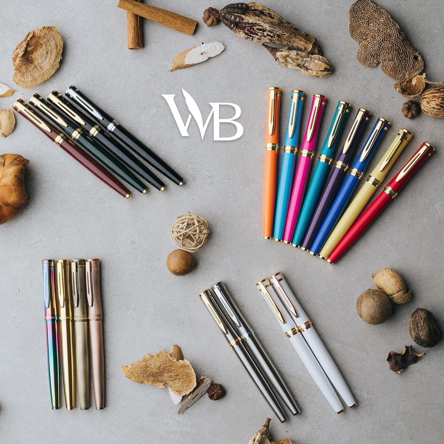 Wordsworth & Black Fountain Pen Set, Medium Nib, Includes 24 Ink Cartridges and Ink Refill Converter