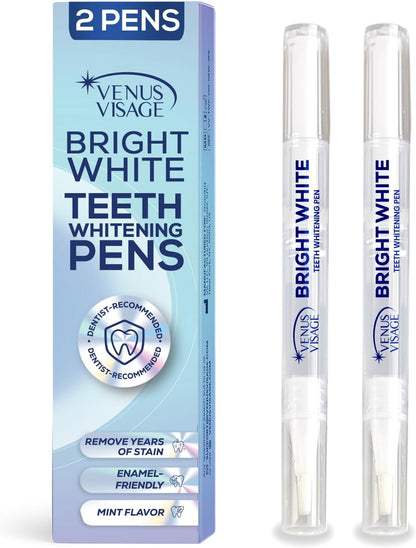 Venus Visage Teeth Whitening Pen (Pack of 2) – Professional Whitening Gel, 30+ Uses, Low Sensitivity..