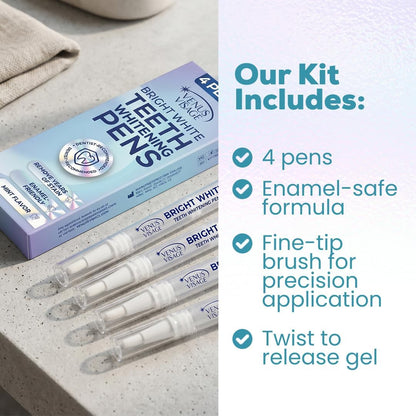 Venus Visage Teeth Whitening Pen (Pack of 2) – Professional Whitening Gel, 30+ Uses, Low Sensitivity..