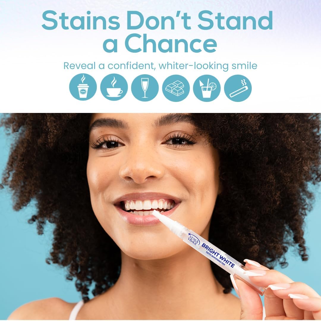 Venus Visage Teeth Whitening Pen (Pack of 2) – Professional Whitening Gel, 30+ Uses, Low Sensitivity..