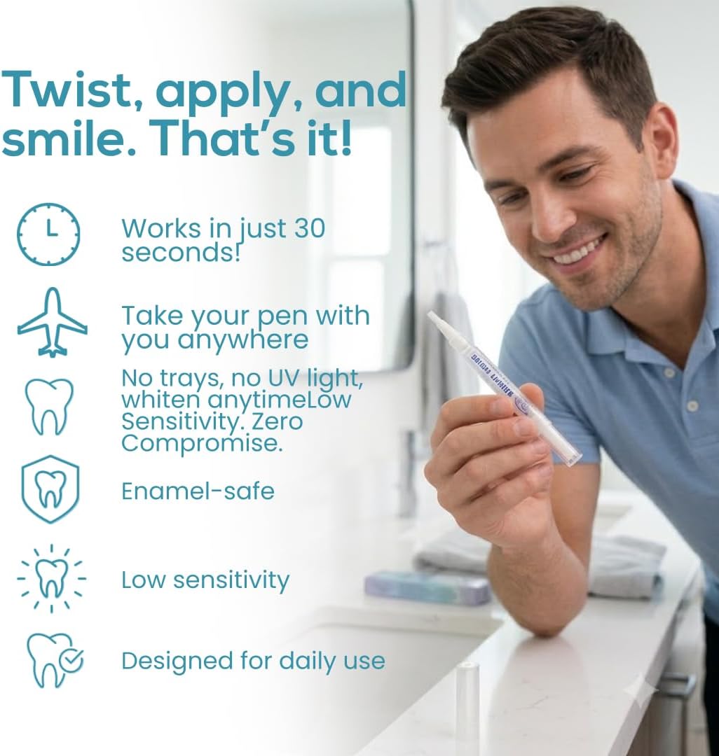 Venus Visage Teeth Whitening Pen (Pack of 2) – Professional Whitening Gel, 30+ Uses, Low Sensitivity..