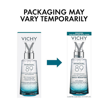 Vichy Mineral 89 Booster, Hyaluronic Acid Serum, Skin Barrier Repair