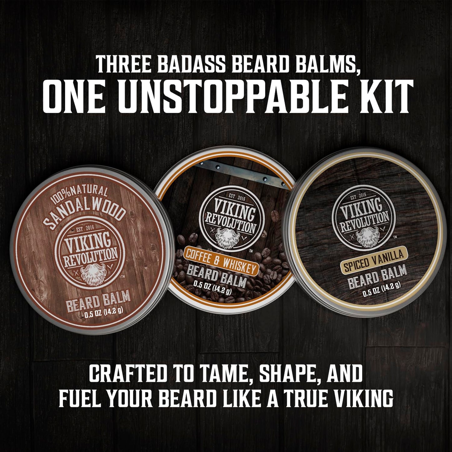 Viking Revolution Ultimate Beard Care Collection - Gifts for Men Includes Oil, Balm, Brush, Comb and Pen..