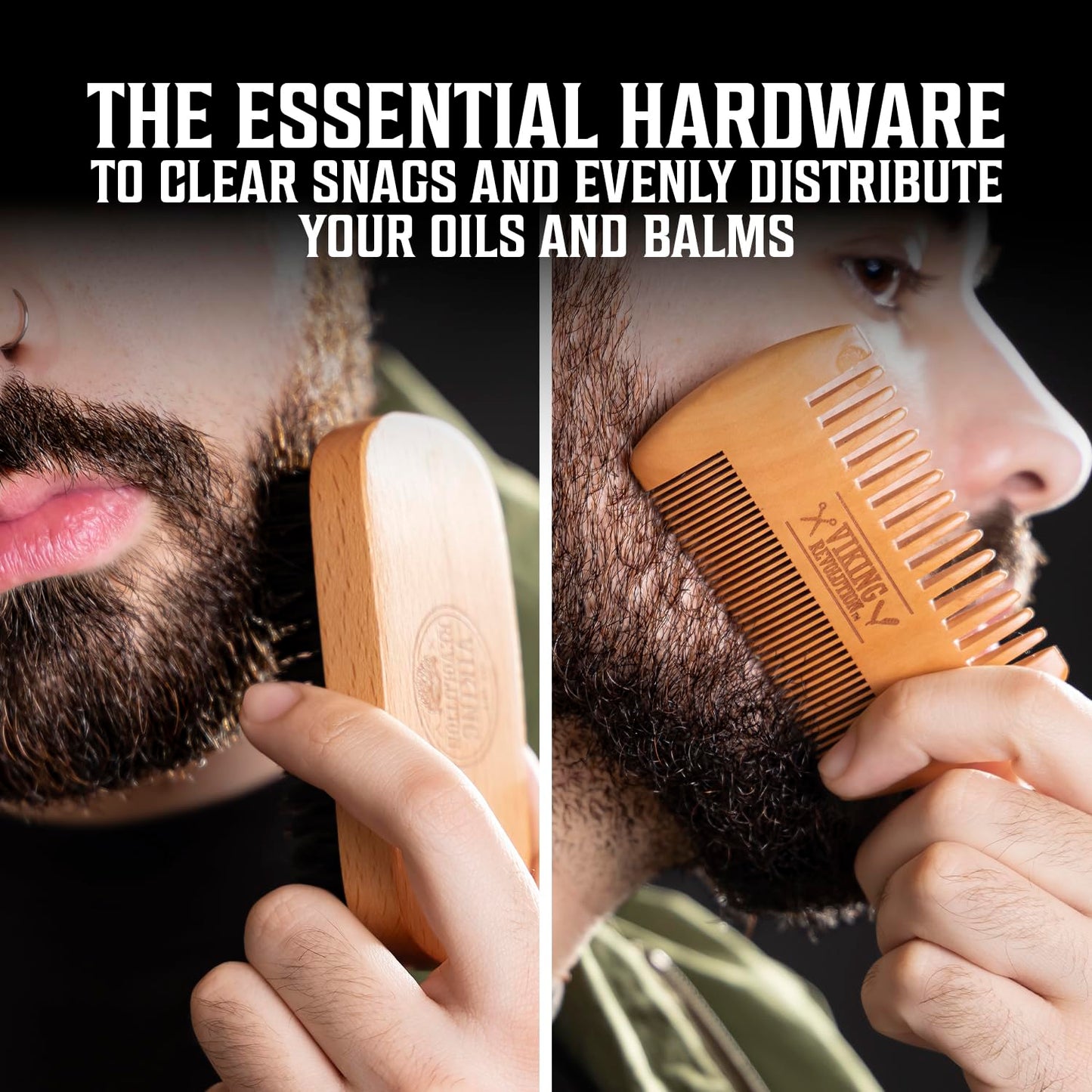 Viking Revolution Ultimate Beard Care Collection - Gifts for Men Includes Oil, Balm, Brush, Comb and Pen..