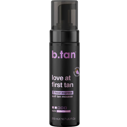 b.tan Violet Base Self Tanner Mousse | Love At First Tan - Best, 1 Hour Express Sunless Tanning Foam..