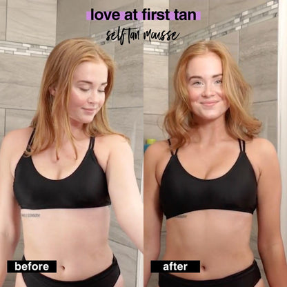 b.tan Violet Base Self Tanner Mousse | Love At First Tan - Best, 1 Hour Express Sunless Tanning Foam..