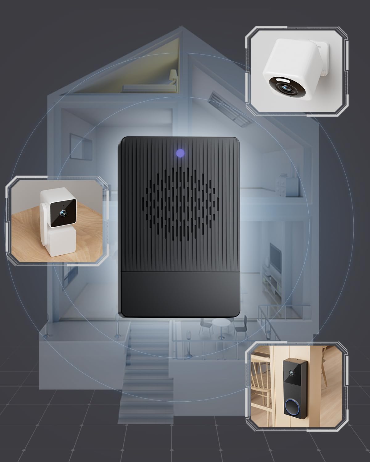 WYZE Wireless Duo Cam Video Doorbell (Chime Included), Battery Powered, 2K Full HD Video..